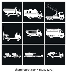 truck icons set