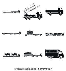 truck icons set