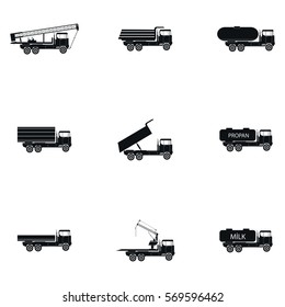 truck icons set