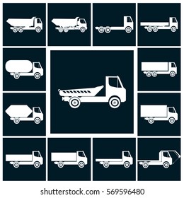 truck icons set