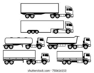 Truck icons set vector.