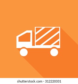 truck icons set. Vector Illustration eps10. Flat icon with long shadow. 