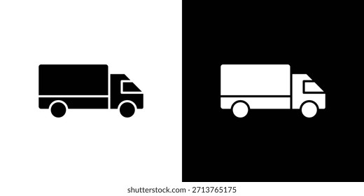 Truck icons. Simple solid style. Glyph vector illustration isolated