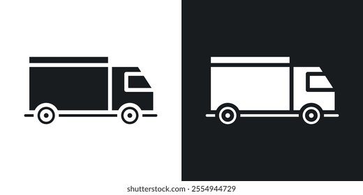 Truck icons in solid black and white colors