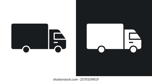 Truck icons in solid black and white colors