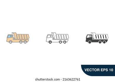 símbolo de iconos de camión elementos vectores para web infográfica