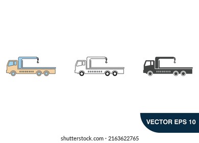 símbolo de iconos de camión elementos vectores para web infográfica