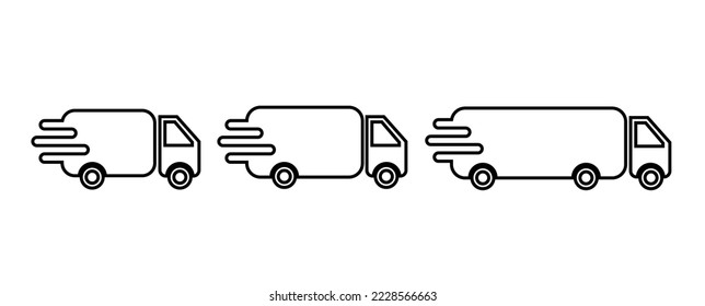 Truck icons. Transport icon collection set. Shipping delivery truck vector icon. Simple icon bus, truck, van on white background.