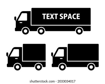 Truck icons, variations set. Vector illustration with replaceable text.