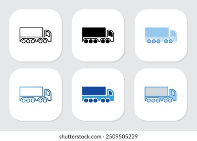 Truck icons with various design styles
