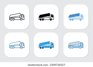 Truck icons with various design styles