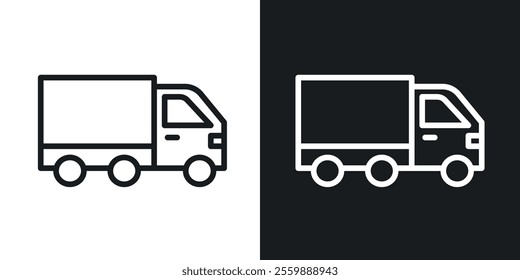 Truck icons. vector set in black colors
