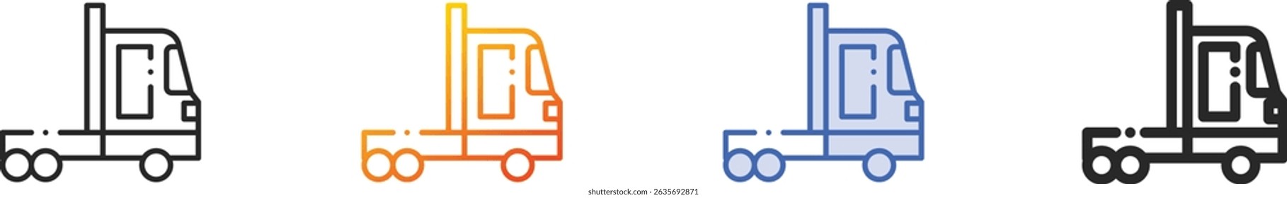 truck icon.Thin Linear, Gradient, Blue Stroke and bold Style Design Isolated On White Background