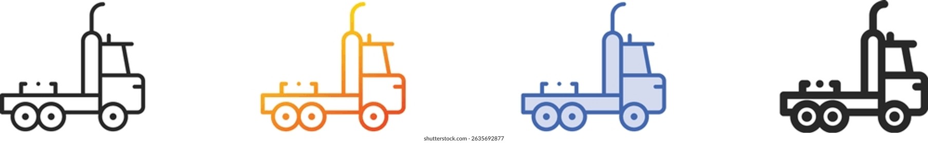 truck icon.Thin Linear, Gradient, Blue Stroke and bold Style Design Isolated On White Background
