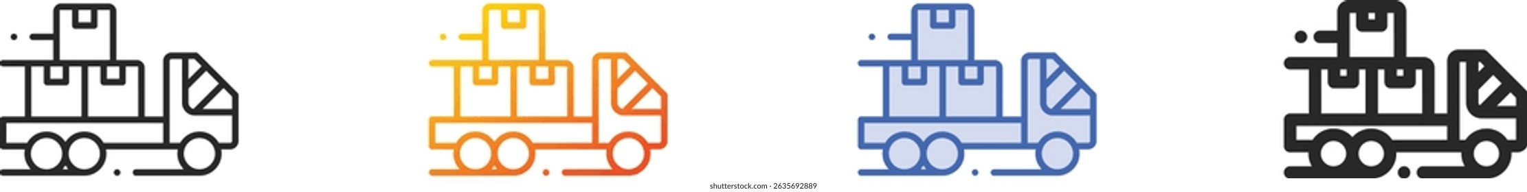truck icon.Thin Linear, Gradient, Blue Stroke and bold Style Design Isolated On White Background