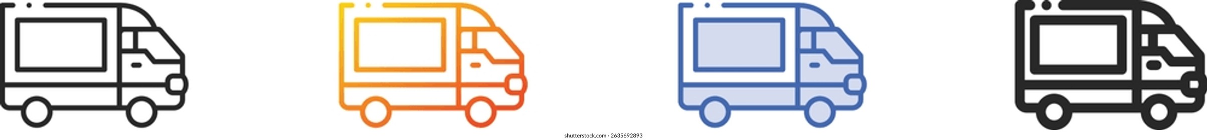 truck icon.Thin Linear, Gradient, Blue Stroke and bold Style Design Isolated On White Background