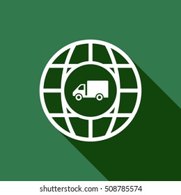 Truck icon,vector.  Flat design.