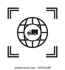 Truck icon,vector.  Flat design.