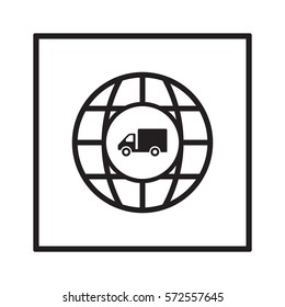 Truck icon,vector.  Flat design.