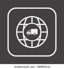 Truck icon,vector.  Flat design.