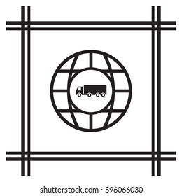 Truck  icon,vector. Flat design.