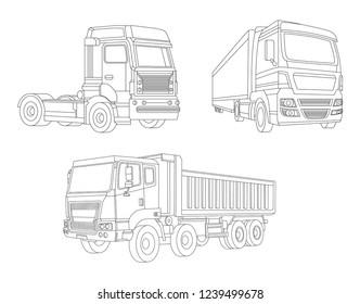 Truck illustration, Delivery car, Truck icon, Auto icon, Modern auto