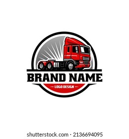 truck illustration logo vector in white background