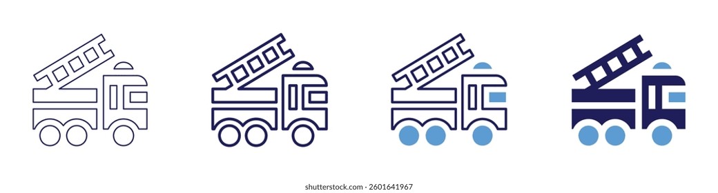 Truck interior cleaning icon in 4 different styles. Thin Line, Line, Bold Line, Duotone. Duotone style. Editable stroke.