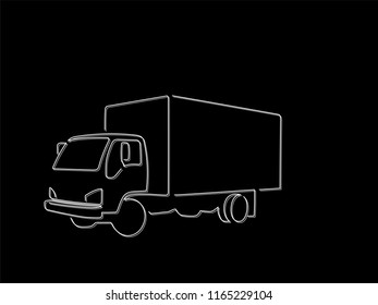Truck isolated line drawing, vector illustration design. Logistics collection.