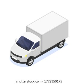 Truck isolated on a white background. Vector isometric illustration.