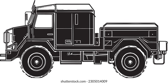 truck isolated on white background, Heavy Expanded mobility truck, Heavy Expanded Mobility Tactic Truck vector illustration isolated on white