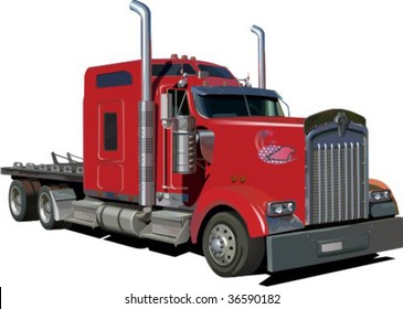 truck isolated on white background, vector illustration
