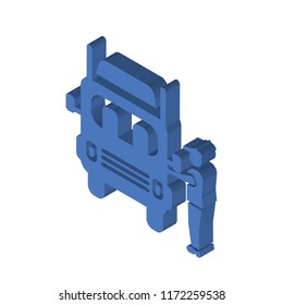 Truck isometric left top view 3D icon