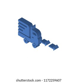 Truck isometric left top view 3D icon