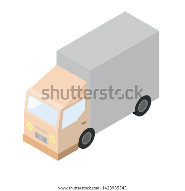 Truck in isometry\
for the transport of\
goods.