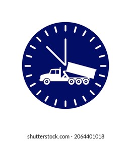 Truck Junk remover, Clock time vector design
