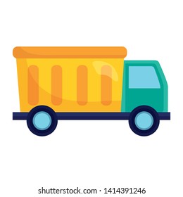 truck kids toy on white background vector illustration