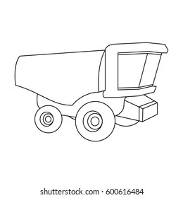 Truck with a large windshield. Agricultural Machine for  of cut plants.Agricultural Machinery single icon in outline style vector symbol stock web illustration.