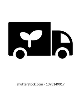truck leaf vector glyph icon