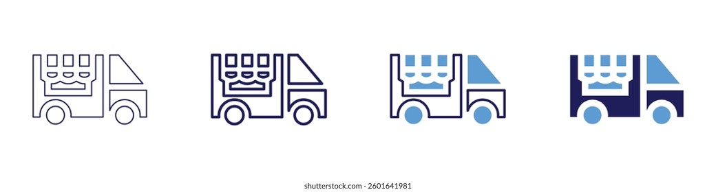 Truck leasing icon in 4 different styles. Thin Line, Line, Bold Line, Duotone. Duotone style. Editable stroke.