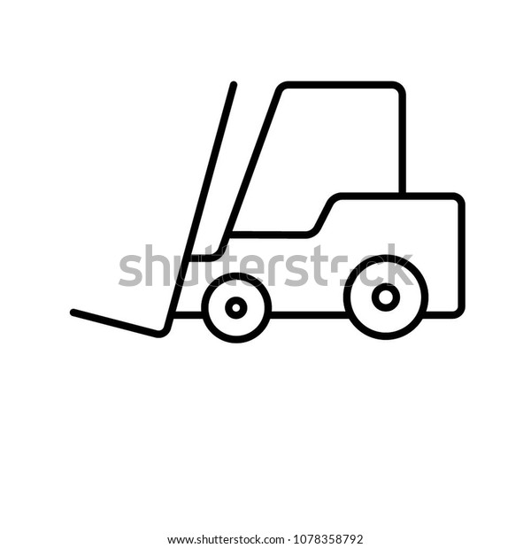 Truck to\
lift cargo icon isolated on white\
background