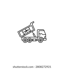 A truck with a lifted dump bed