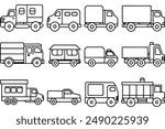 Truck Line Art Design Illustration Heavy Truck Drawing