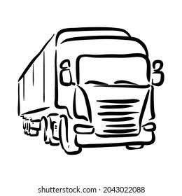 truck line art illustration vector isolated