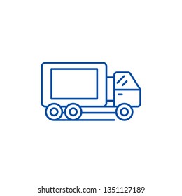 Truck line icon concept. Truck flat  vector symbol, sign, outline illustration.