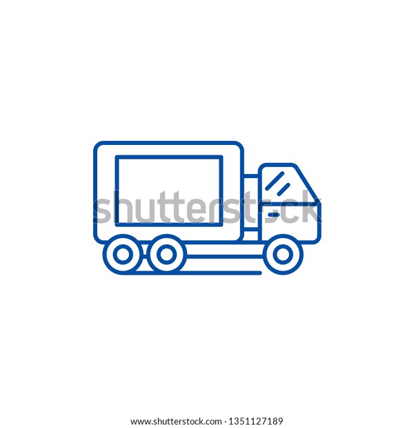 Truck line icon concept. Truck flat  vector\
symbol, sign, outline\
illustration.