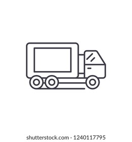 Truck line icon concept. Truck vector linear illustration, symbol, sign