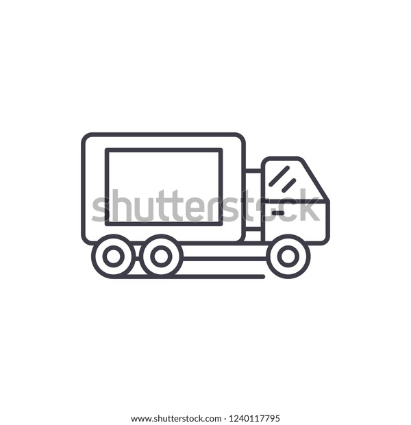 Truck line icon concept. Truck vector linear\
illustration, symbol,\
sign