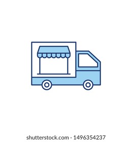 truck line icon for food