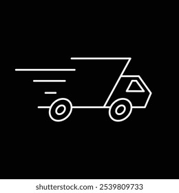 Truck line icon. Freight, delivery symbol. Vector illustration.